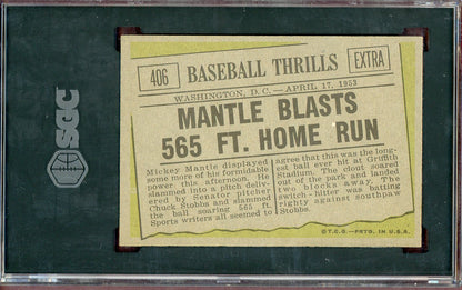 1961 Topps Baseball #406 Mickey Mantle IA Yankees SGC 6 EX-MT 560785
