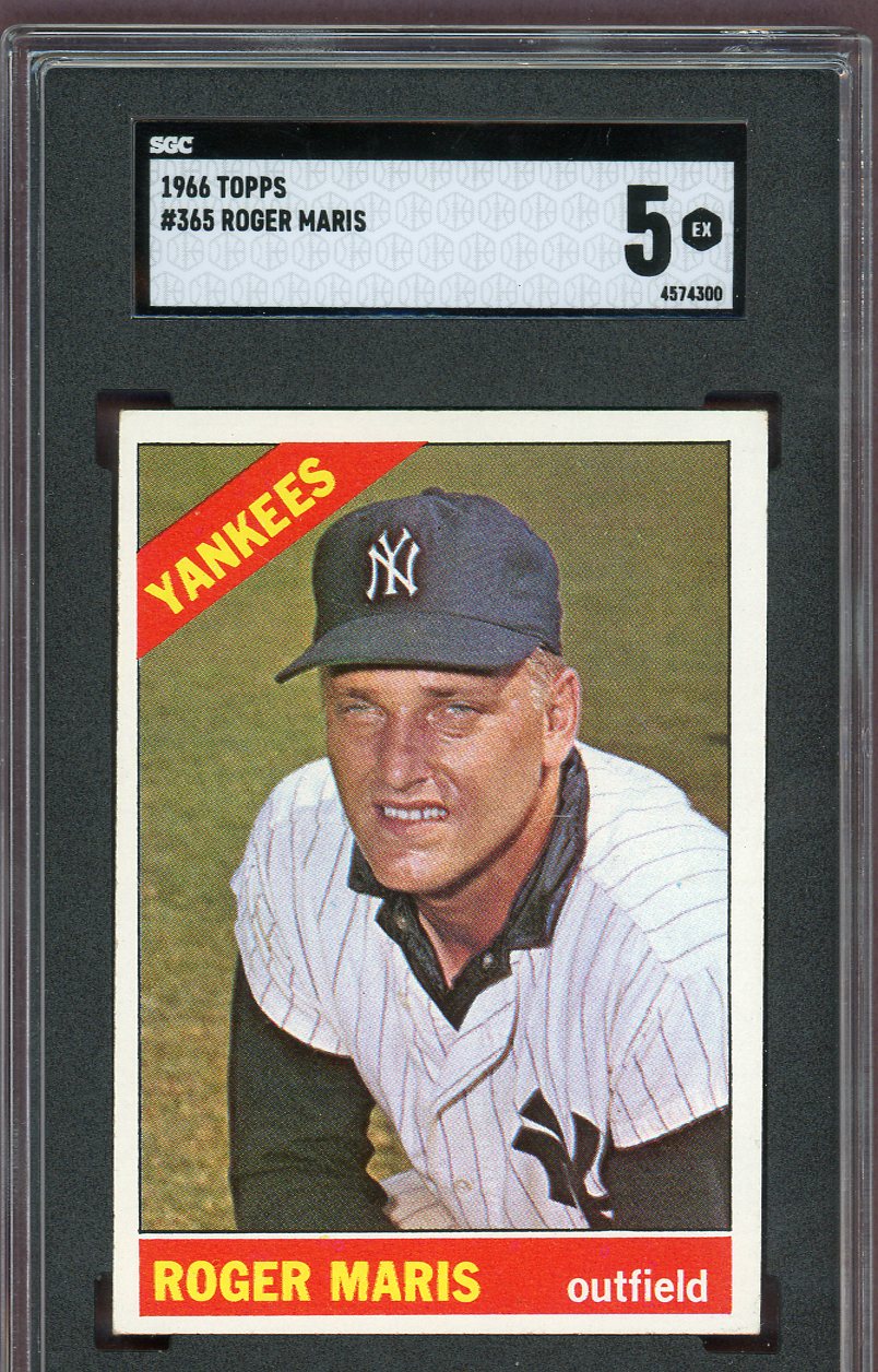 1966 Topps Baseball #365 Roger Maris Yankees SGC 5 EX 560788