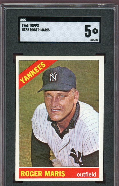 1966 Topps Baseball #365 Roger Maris Yankees SGC 5 EX 560788