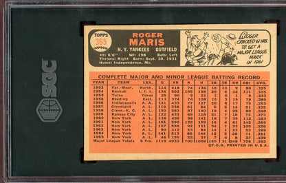 1966 Topps Baseball #365 Roger Maris Yankees SGC 5 EX 560788
