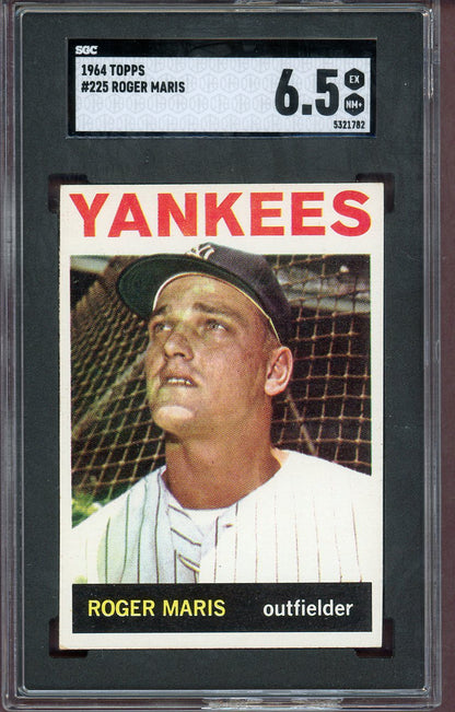 1964 Topps Baseball #225 Roger Maris Yankees SGC 6.5 EX-MT+ 560790