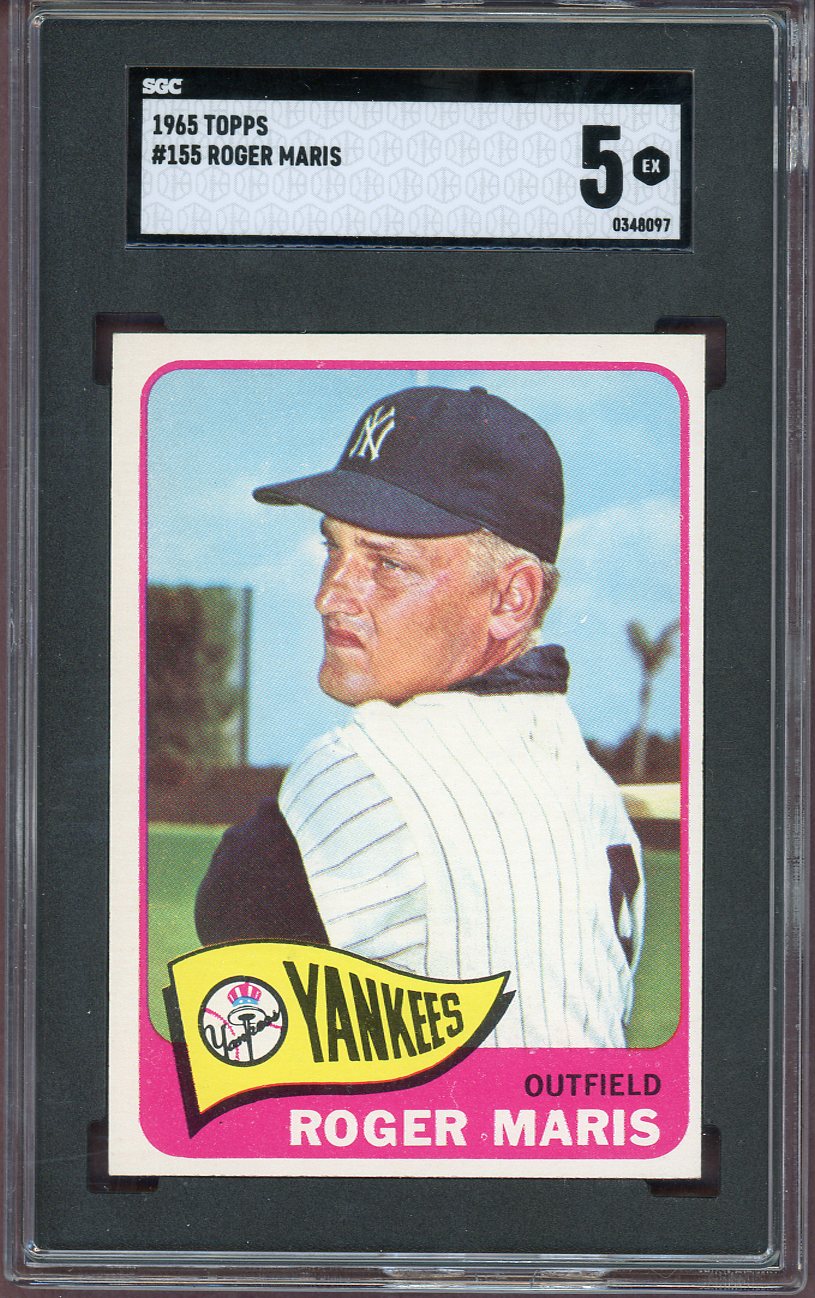 1965 Topps Baseball #155 Roger Maris Yankees SGC 5 EX 560793
