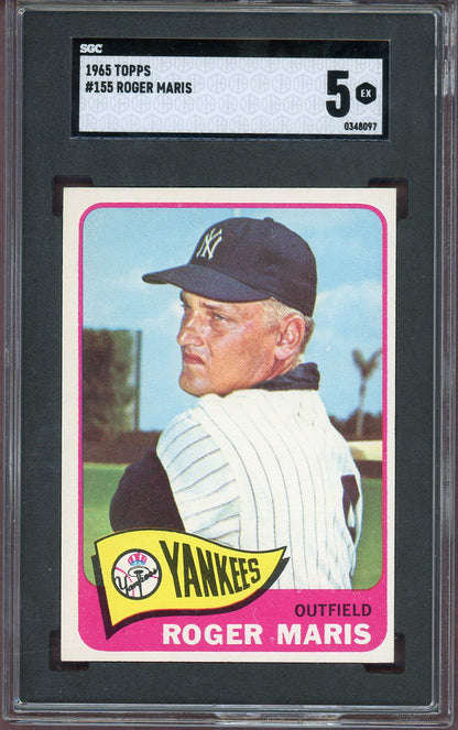 1965 Topps Baseball #155 Roger Maris Yankees SGC 5 EX 560793