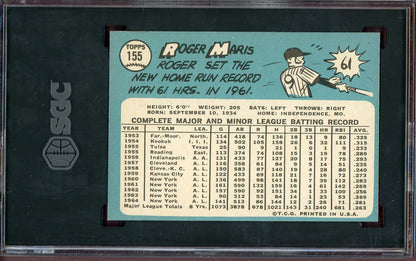 1965 Topps Baseball #155 Roger Maris Yankees SGC 5 EX 560793