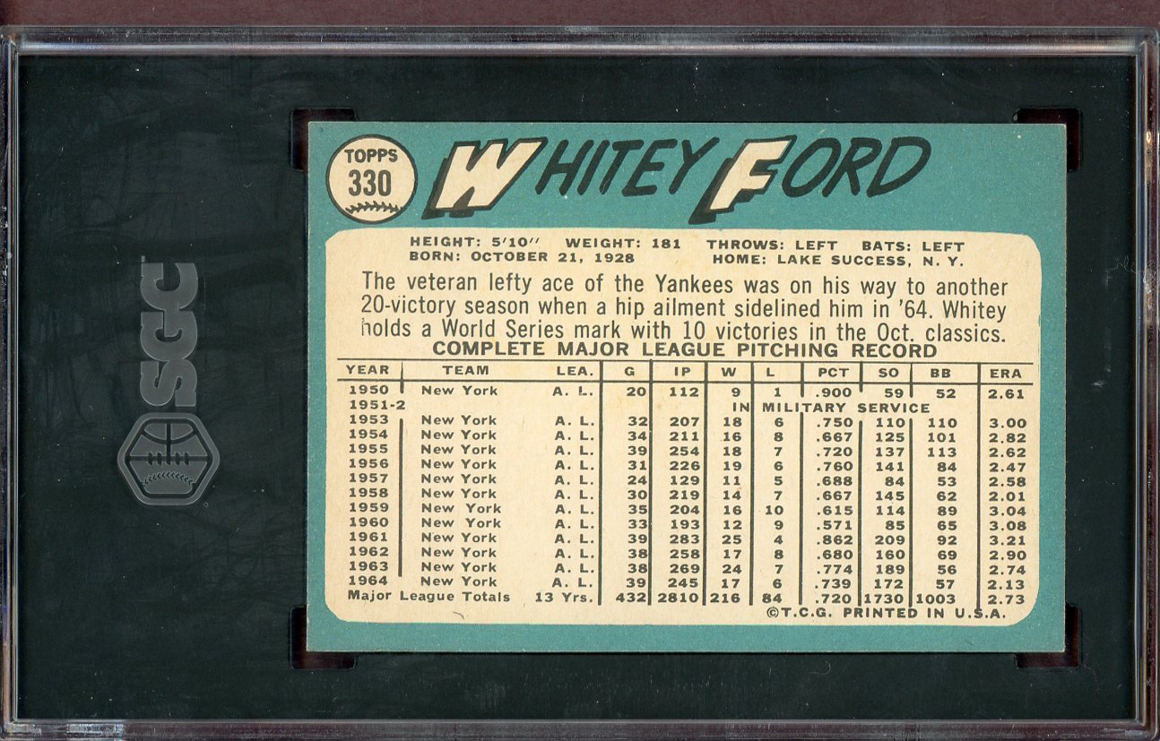 1965 Topps Baseball #330 Whitey Ford Yankees SGC 6 EX-MT 560794