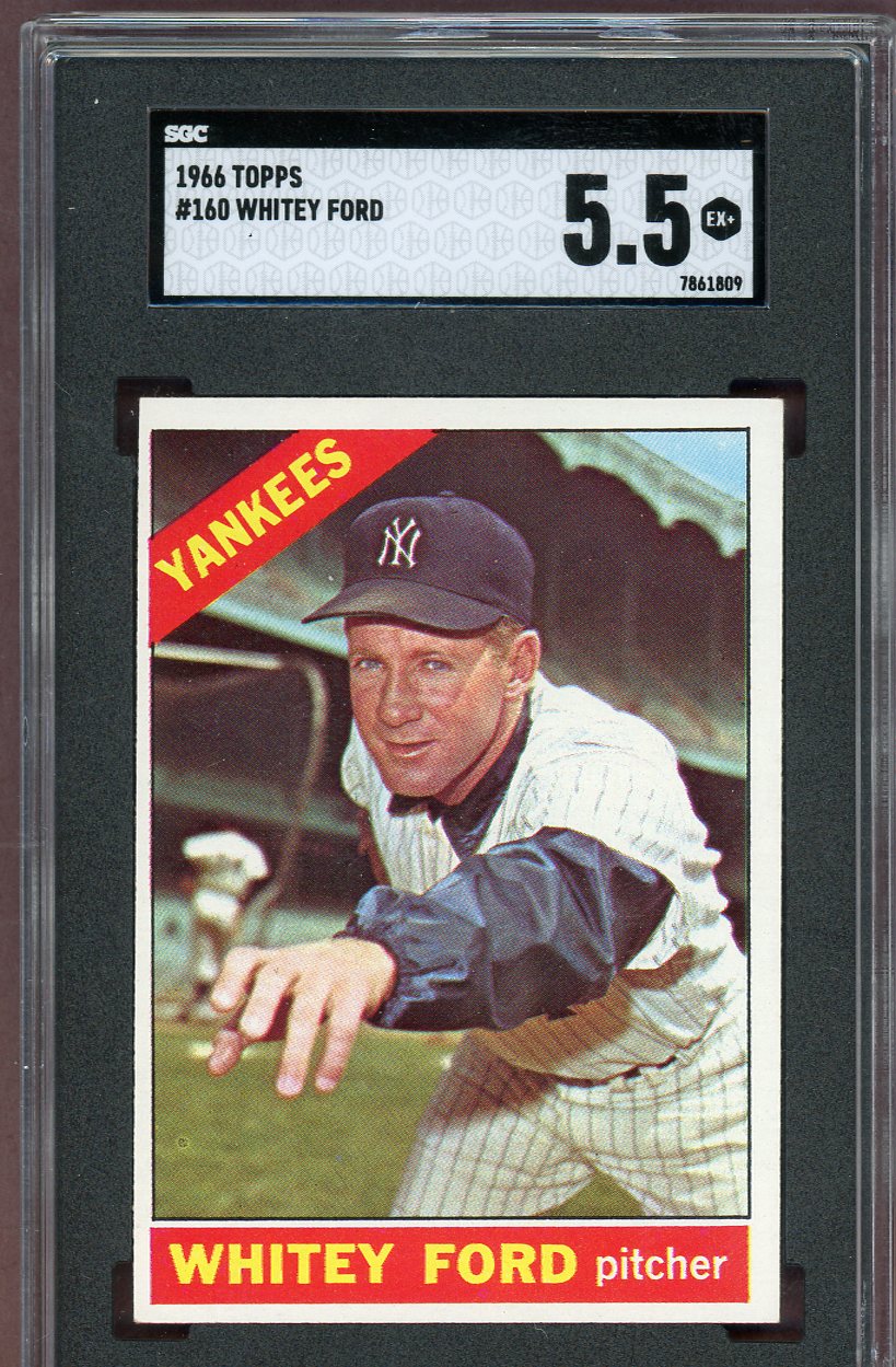 1966 Topps Baseball #160 Whitey Ford Yankees SGC 5.5 EX+ 560795