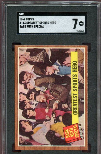 1962 Topps Baseball #143 Babe Ruth Yankees SGC 7 NM 560796