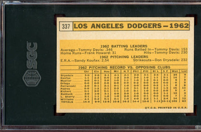 1963 Topps Baseball #337 Los Angeles Dodgers Team SGC 6 EX-MT 560812