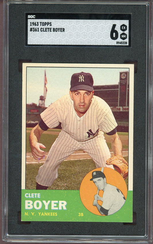 1963 Topps Baseball #361 Clete Boyer Yankees SGC 6 EX-MT 560813