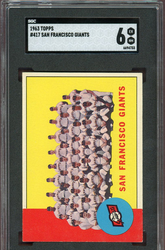 1963 Topps Baseball #417 San Francisco Giants Team SGC 6 EX-MT 560816