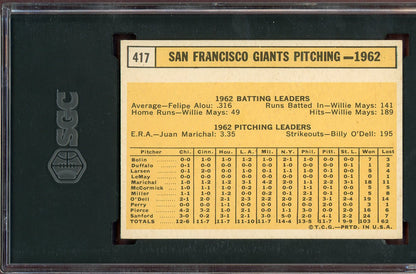 1963 Topps Baseball #417 San Francisco Giants Team SGC 6 EX-MT 560816