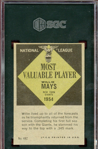 1961 Topps Baseball #482 Willie Mays MVP Giants SGC 5 EX 560820