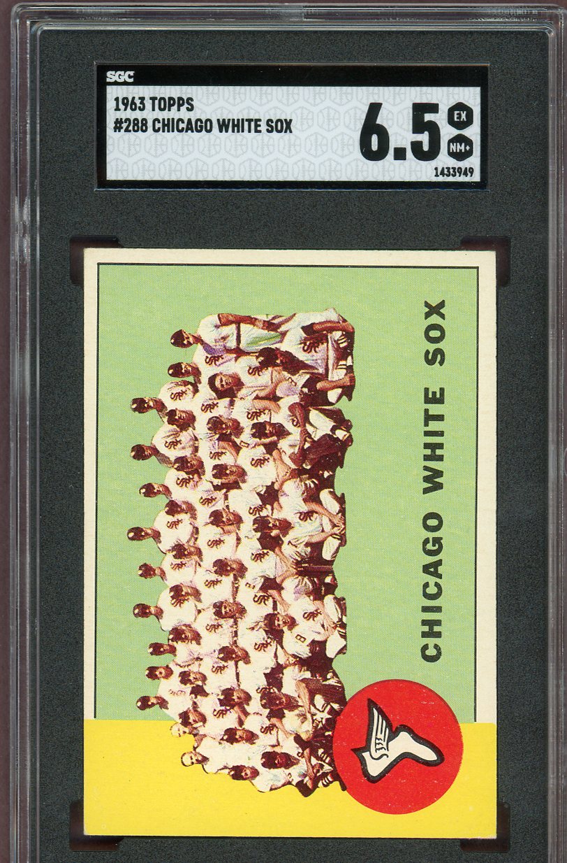 1963 Topps Baseball #288 Chicago White Sox Team SGC 6.5 EX-MT+ 560824