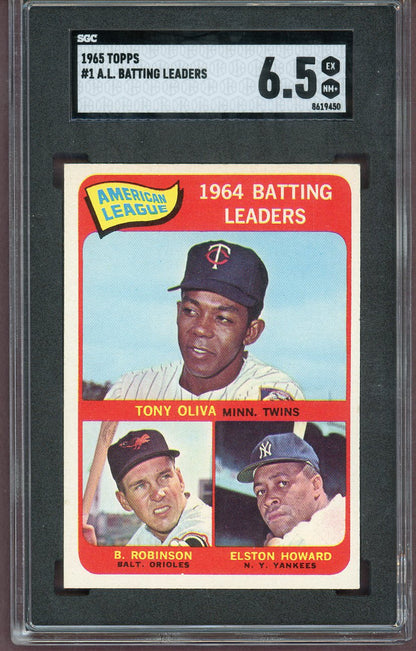 1965 Topps Baseball #001 A.L. Batting Leaders Brooks Robinson SGC 6.5 EX-MT+ 560830