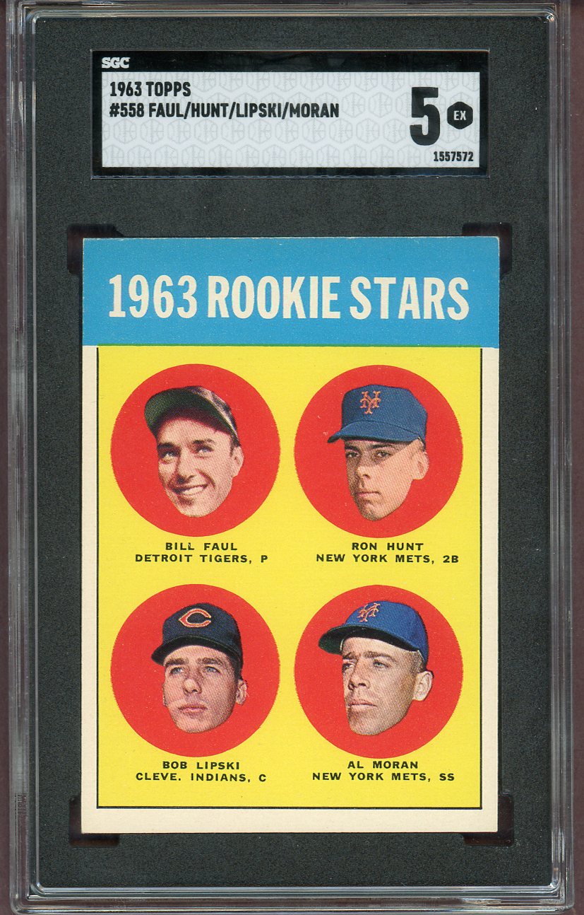 1963 Topps Baseball #558 Ron Hunt Mets SGC 5 EX 560834