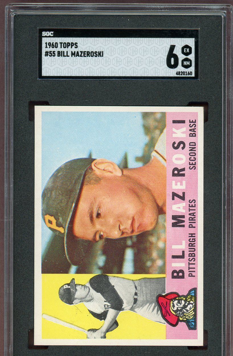 1960 Topps Baseball #055 Bill Mazeroski Pirates SGC 6 EX-MT 560835