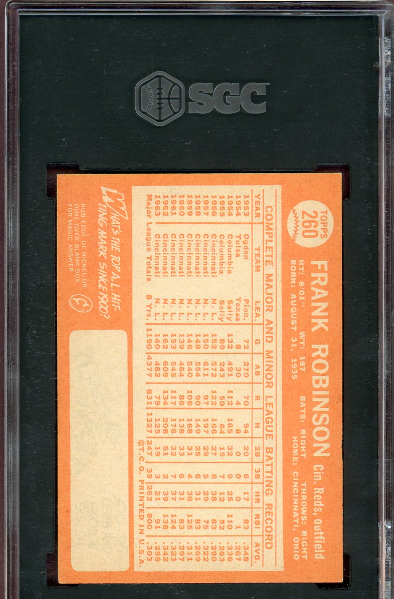 1964 Topps Baseball #260 Frank Robinson Reds SGC 6.5 EX-MT+ 560836