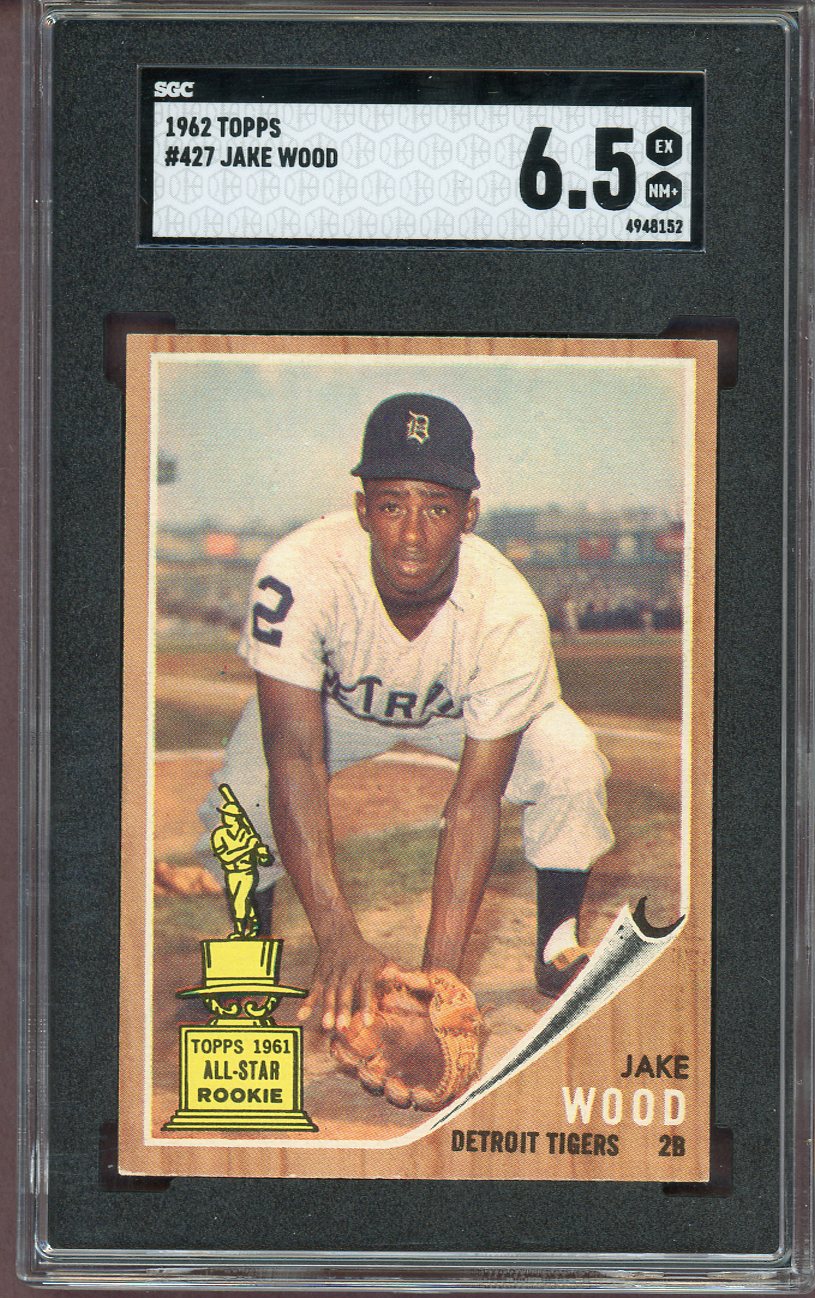 1962 Topps Baseball #427 Jake Wood Tigers SGC 6.5 EX-MT+ 560837