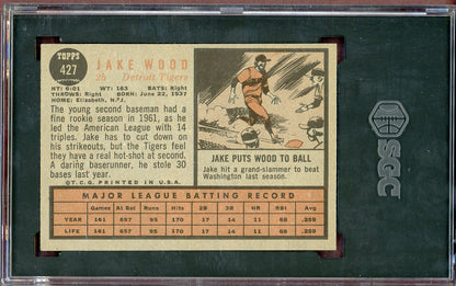 1962 Topps Baseball #427 Jake Wood Tigers SGC 6.5 EX-MT+ 560837