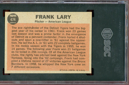1962 Topps Baseball #474 Frank Lary A.S. Tigers SGC 6 EX-MT 560839