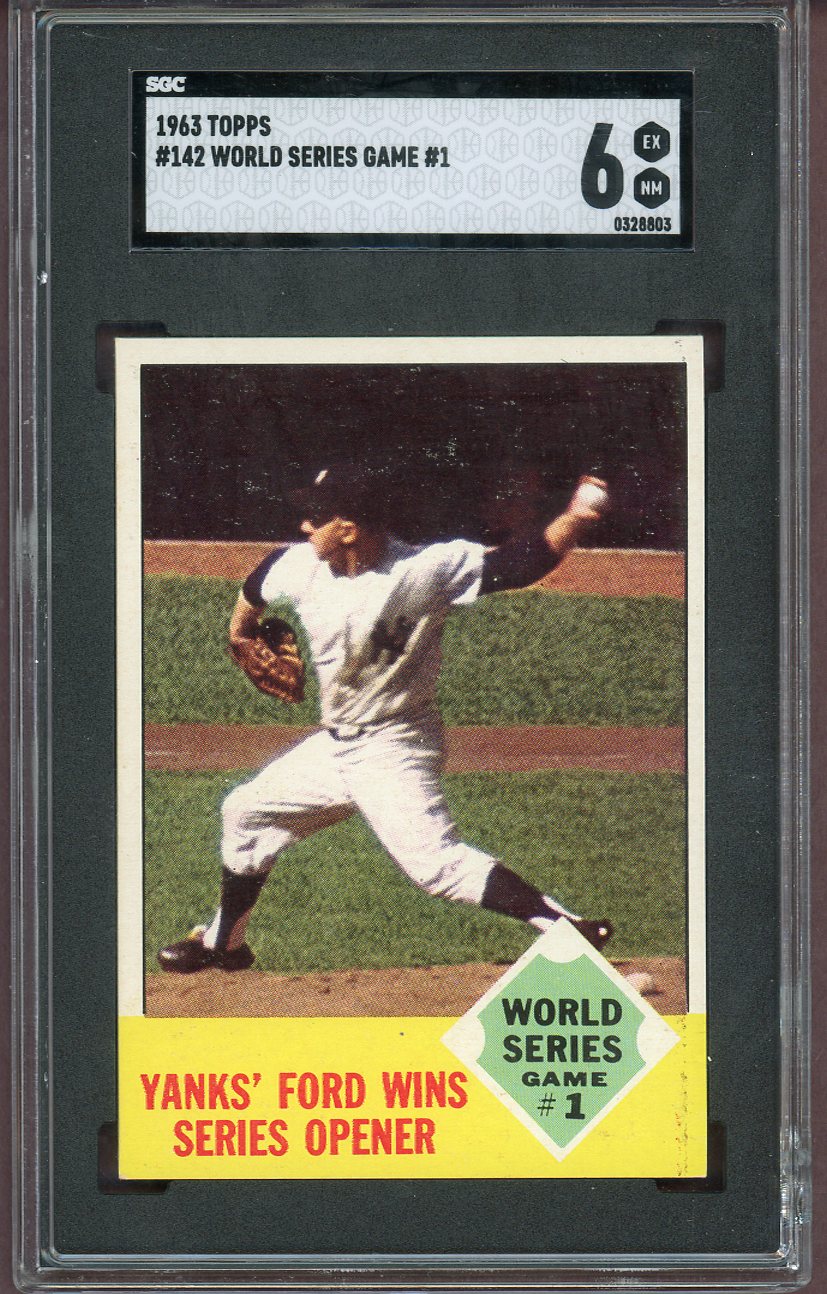 1963 Topps Baseball #142 World Series Game 1 Whitey Ford SGC 6 EX-MT 560846