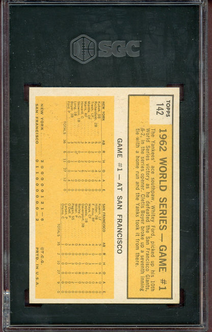 1963 Topps Baseball #142 World Series Game 1 Whitey Ford SGC 6 EX-MT 560846