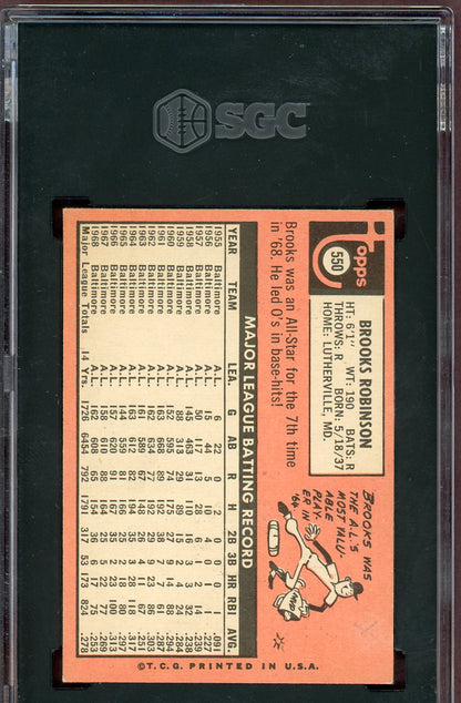 1969 Topps Baseball #550 Brooks Robinson Orioles SGC 3 VG 560847