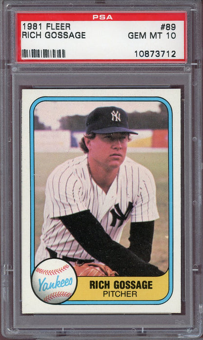1981 Fleer #089 Goose Gossage Yankees PSA 10 GEM MINT 560849