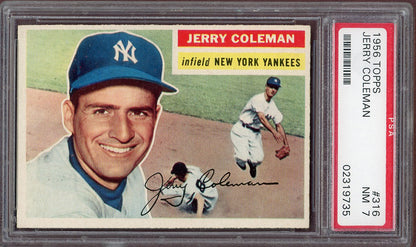 1956 Topps Baseball #316 Jerry Coleman Yankees PSA 7 NM 560853