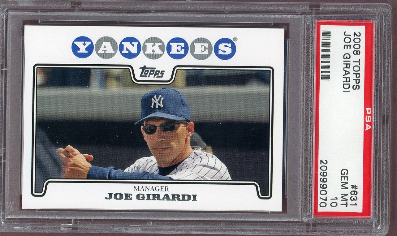 2008 Topps #631 Joe Girardi Yankees PSA 10 GEM MINT 560856