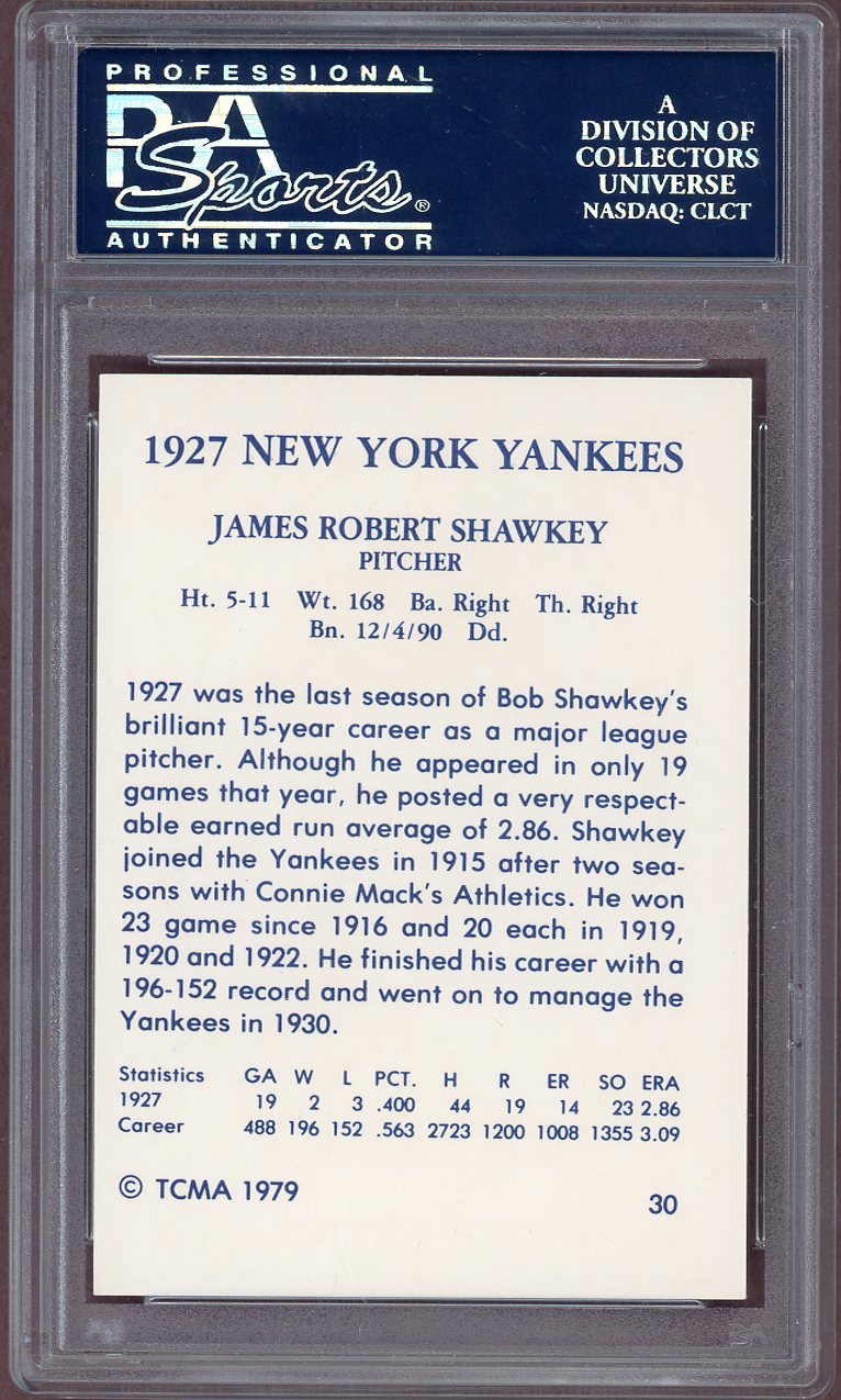 1979 TCMA 1927 Yankees #030 Bob Shawkey PSA 10 GEM MINT 560859