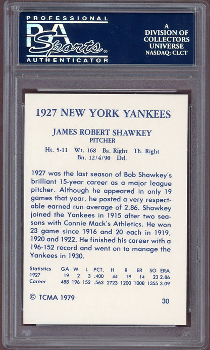 1979 TCMA 1927 Yankees #030 Bob Shawkey PSA 10 GEM MINT 560859