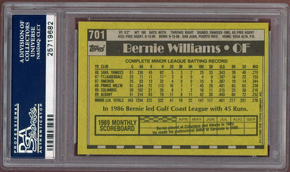 1990 Topps #701 Bernie Williams Yankees PSA 10 GEM MINT 560860