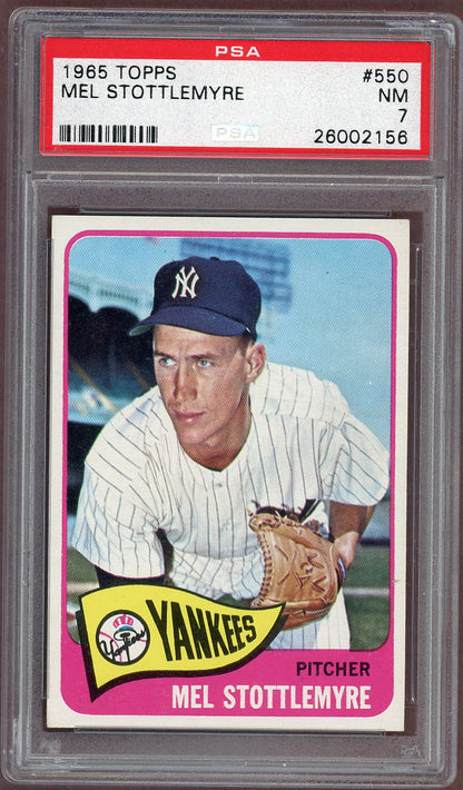 1965 Topps Baseball #550 Mel Stottlemyre Yankees PSA 7 NM 560866