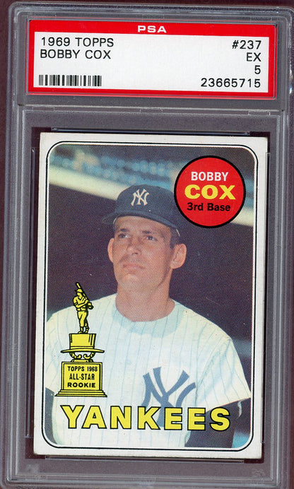 1969 Topps Baseball #237 Bobby Cox Yankees PSA 5 EX 560867