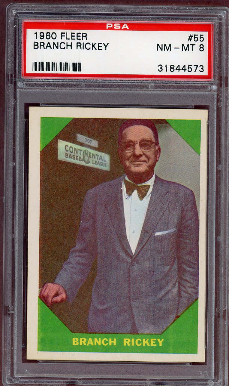 1960 Fleer Baseball #055 Branch Rickey Dodgers PSA 8 NM/MT 560868