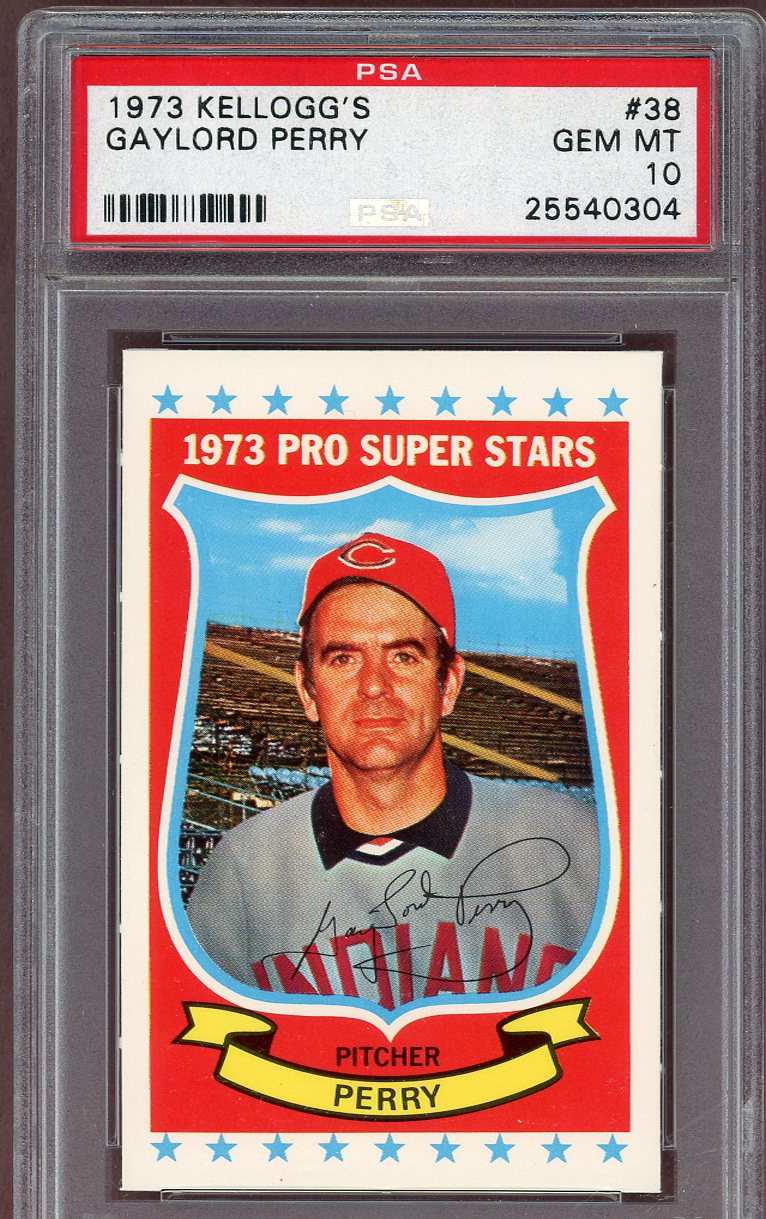 1973 Kelloggs Baseball #038 Gaylord Perry Indians PSA 10 GEM MINT 560871