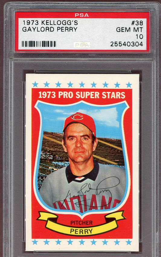 1973 Kelloggs Baseball #038 Gaylord Perry Indians PSA 10 GEM MINT 560871