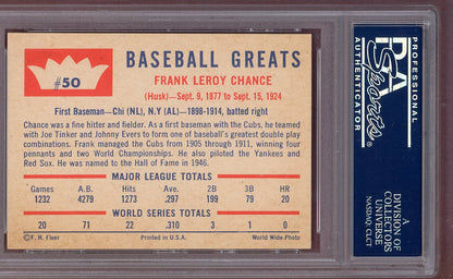 1960 Fleer Baseball #050 Frank Chance Cubs PSA 8 NM/MT 560872