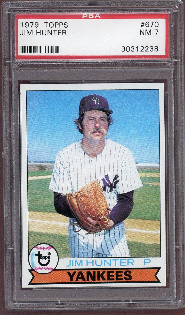 1979 Topps Baseball #670 Catfish Hunter Yankees PSA 7 NM 560874