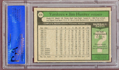 1979 Topps Baseball #670 Catfish Hunter Yankees PSA 7 NM 560874