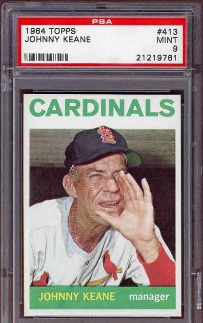 1964 Topps Baseball #413 Johnny Keane Cardinals PSA 9 MINT 560875