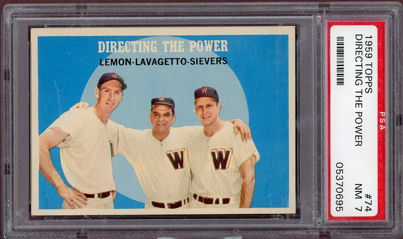 1959 Topps Baseball #074 Roy Sievers Cookie Lavagetto PSA 7 NM 560877