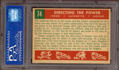 1959 Topps Baseball #074 Roy Sievers Cookie Lavagetto PSA 7 NM 560877