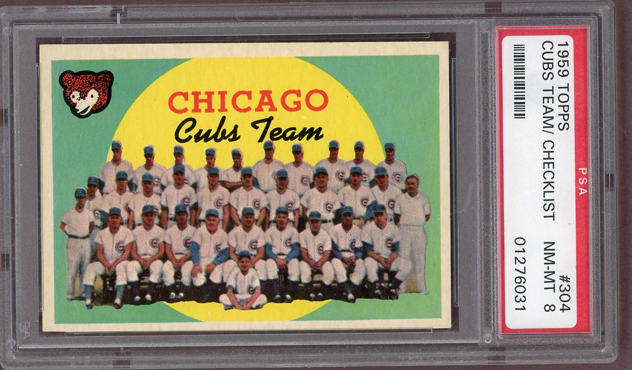1959 Topps Baseball #304 Chicago Cubs Team PSA 8 NM/MT 560878