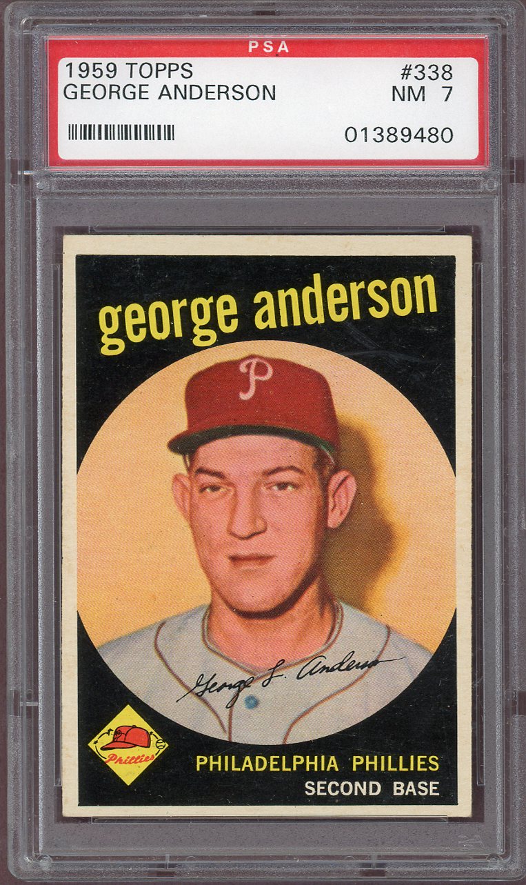 1959 Topps Baseball #338 Sparky Anderson Phillies PSA 7 NM 560881