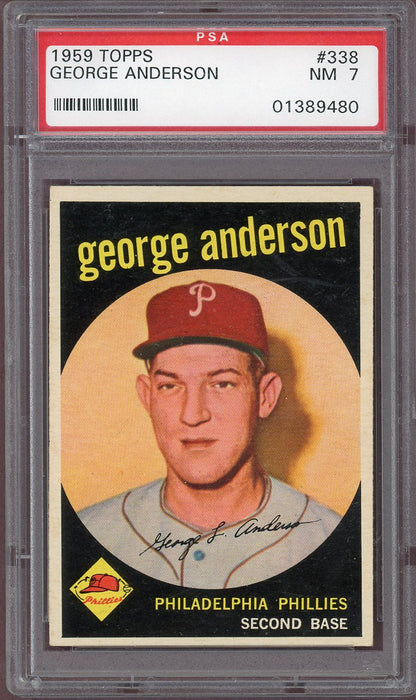 1959 Topps Baseball #338 Sparky Anderson Phillies PSA 7 NM 560881