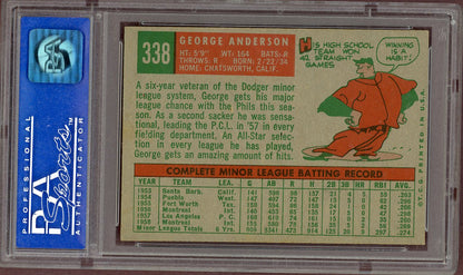 1959 Topps Baseball #338 Sparky Anderson Phillies PSA 7 NM 560881