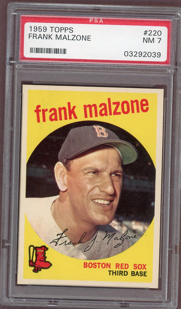 1959 Topps Baseball #220 Frank Malzone Red Sox PSA 7 NM 560882