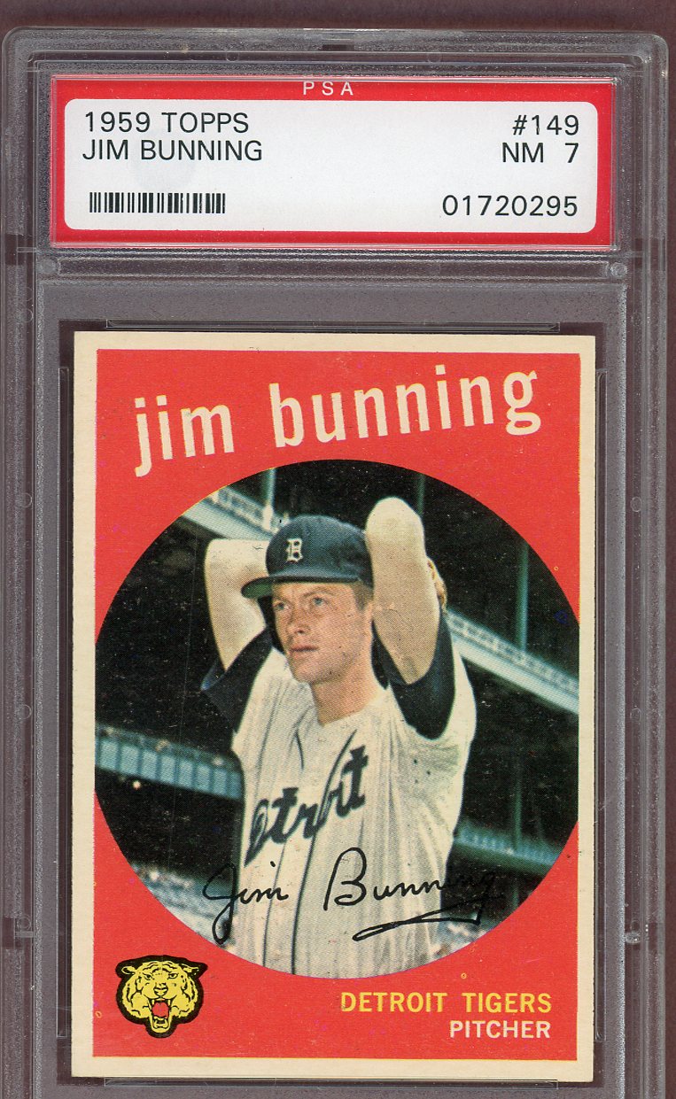 1959 Topps Baseball #149 Jim Bunning Tigers PSA 7 NM 560884